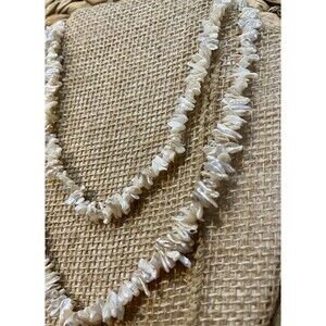 Lucoral 34in Strand White Iridescent Fresh Water Pearl Necklace Coquette